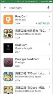 FIG 9 ROADCAM (Wi-Fi) APP FOR ANDROID