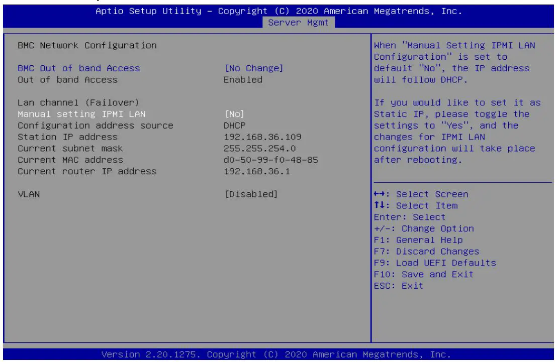 ASRock 3U10G-F Rackmount Server Barebone Dual Socket - Assign and check IPMI LAN’s IP address. Figure’s IP address is assigned by DHCP (UEFI default), you can also assign it manually