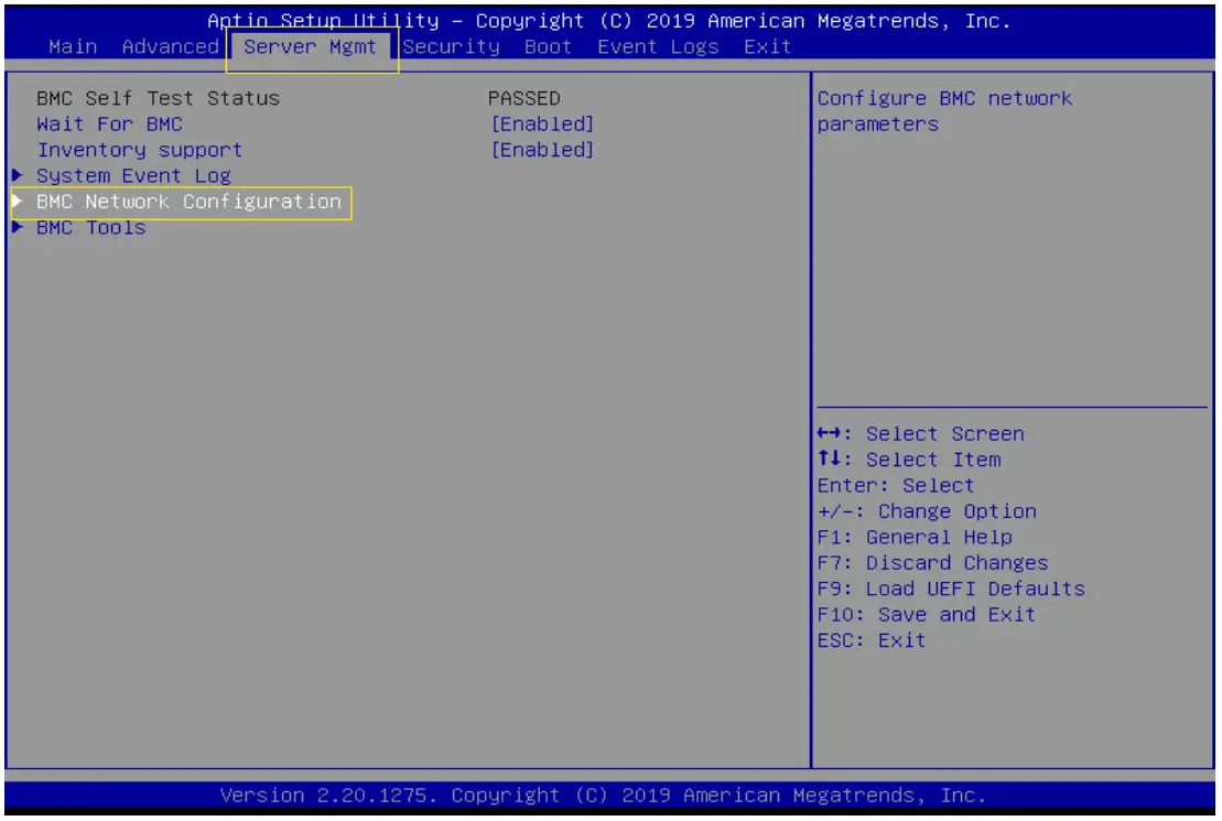 ASRock 3U10G-F Rackmount Server Barebone Dual Socket - Switch to Server Mgmt page and enter BMC Network Configuration