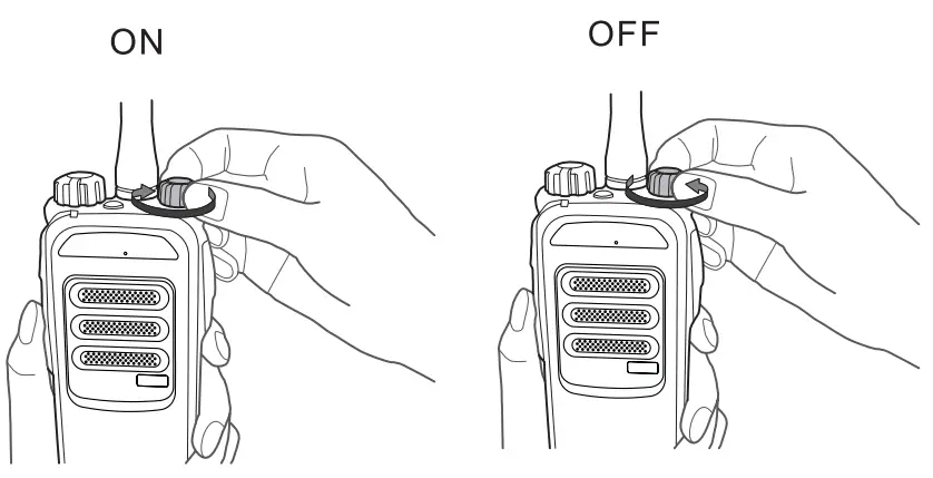 Hytera PD40X Digital Portable Radio - Radio On or Off