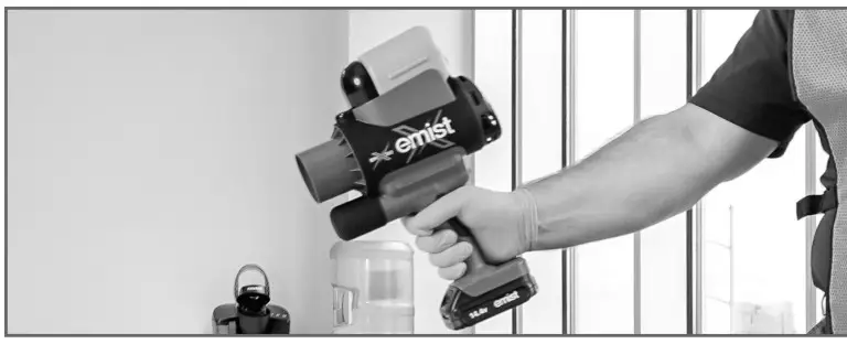 emist EPIX360 Handheld Cordless Electrostatic Sprayer- SPRAY APPLICATION