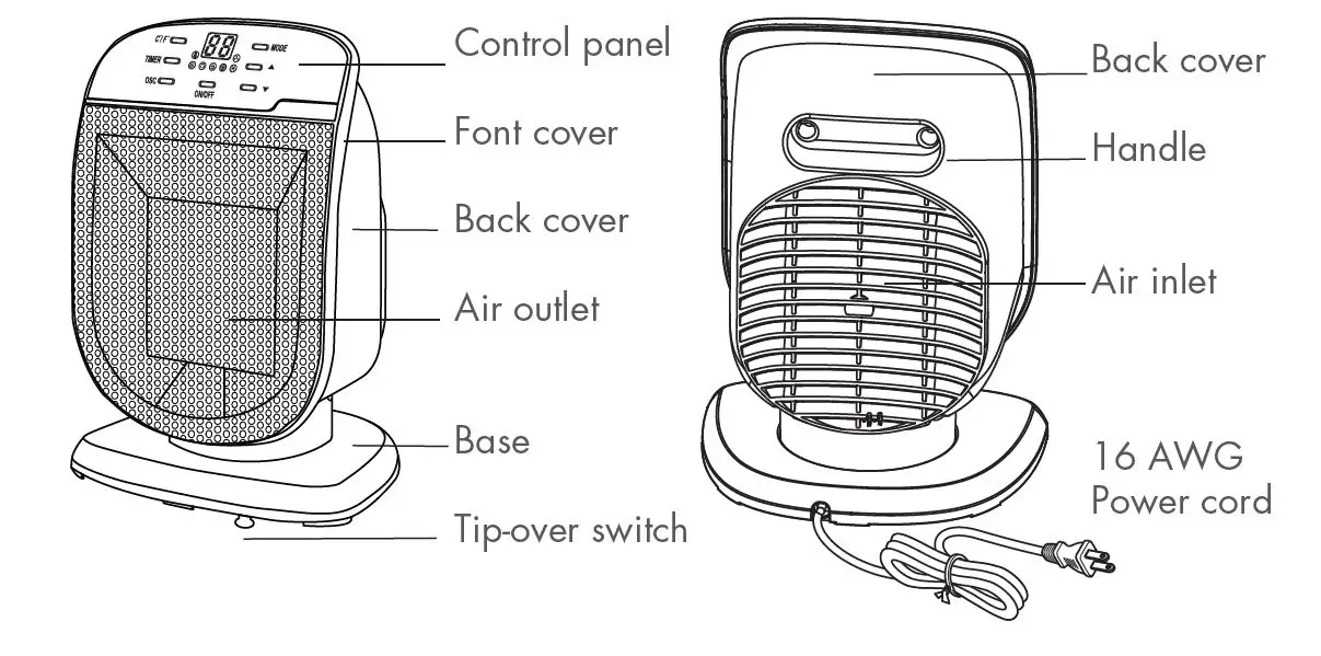 NUMIFUN P511 Ceramic Fan Heater fig2