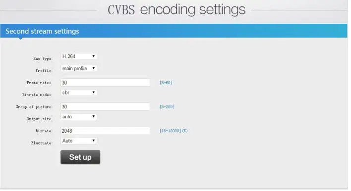 zydz H.264-H.265 HD Encoder - CVBS encoding Settings