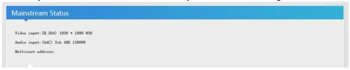 zydz H.264-H.265 HD Encoder - Mainstream Status