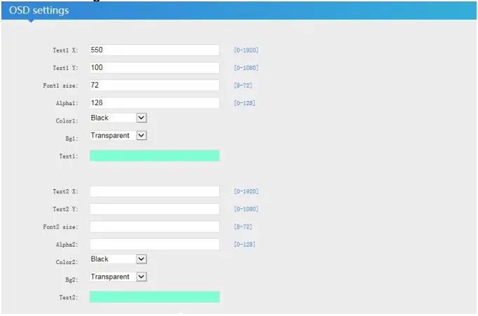 zydz H.264-H.265 HD Encoder - OSD Settings