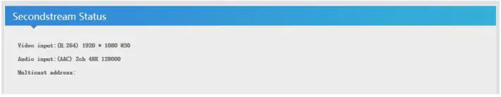zydz H.264-H.265 HD Encoder - Second stream Status