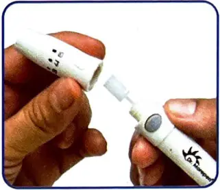 Dr Morepen BG-03 Blood Glucose Test Strips - SETTIG UP LANCING DEVICE 1