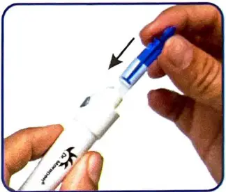 Dr Morepen BG-03 Blood Glucose Test Strips - SETTIG UP LANCING DEVICE 2