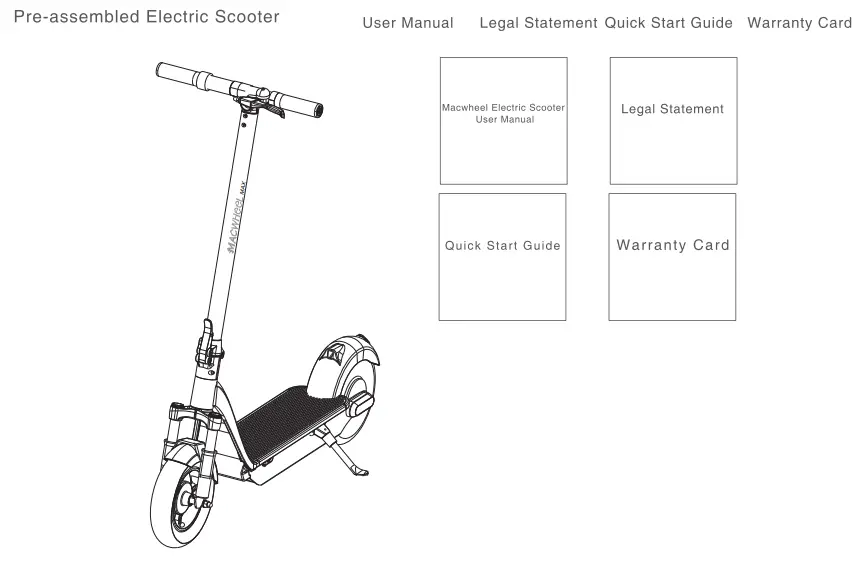 MACWHeeL ESS2 Electric Scooter - package contance