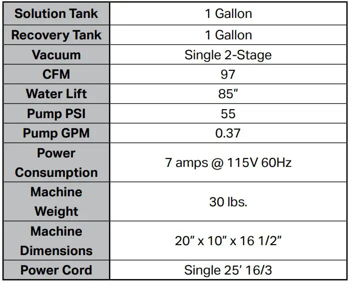 Mytee S-300H Tempo Heated Carpet and Upholstery Extractor - S-300 Tempo