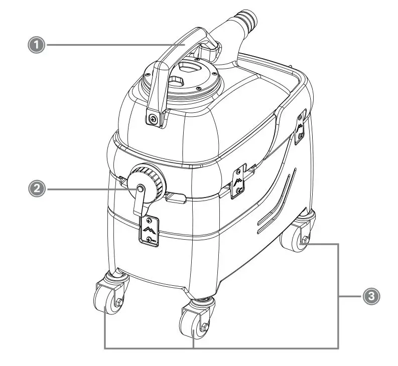 Mytee S-300H Tempo Heated Carpet and Upholstery Extractor - Tempo Rear View
