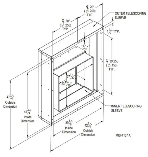 Bard IWSRL B I TEC Wall Sleeve for Recessed Louvers In Masonry Walls - figure 1