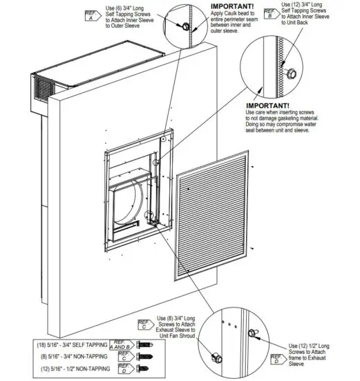 Bard IWSRL B I TEC Wall Sleeve for Recessed Louvers In Masonry Walls - figure 5