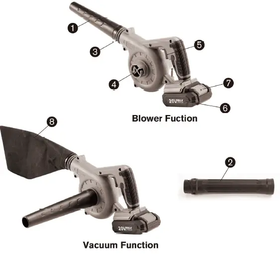 KIMO 6002 2 in 1 Leaf Blower and Vacuum-1