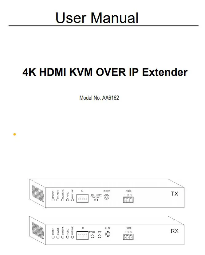 MuxLab 4K HDMI KVM Over IP Extender User Manual