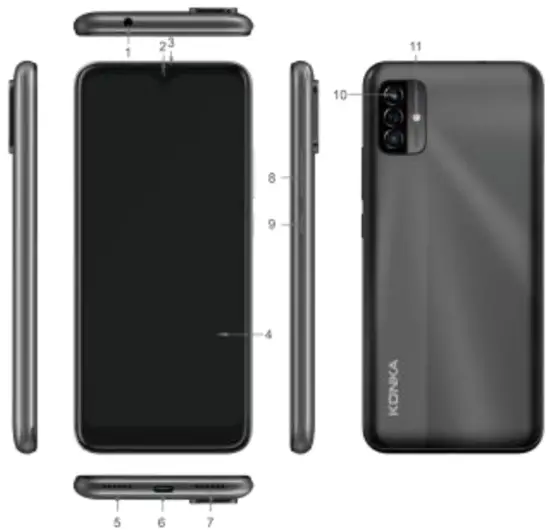 AZUMI SP 027 Mobile Phone - Position of keys