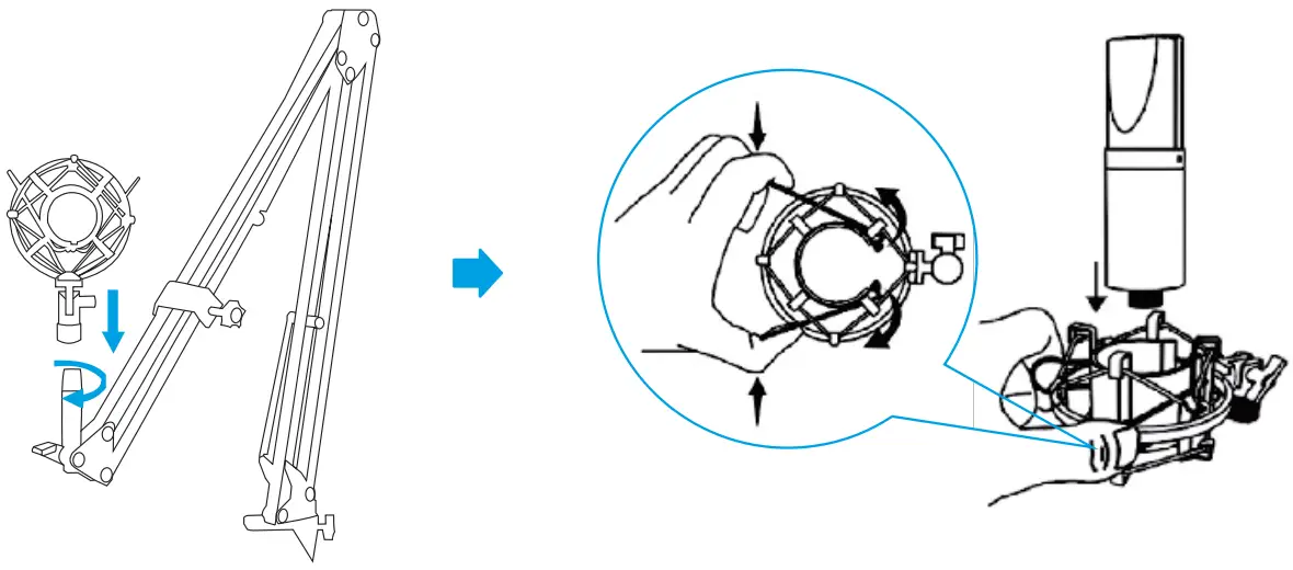August REC100B Condenser Microphone User Guide Installation instruction