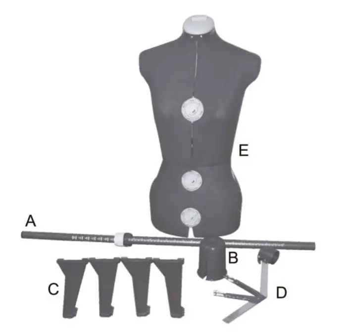 kogan NB14T20DSBA Adjustable Dress Form - Figure 1