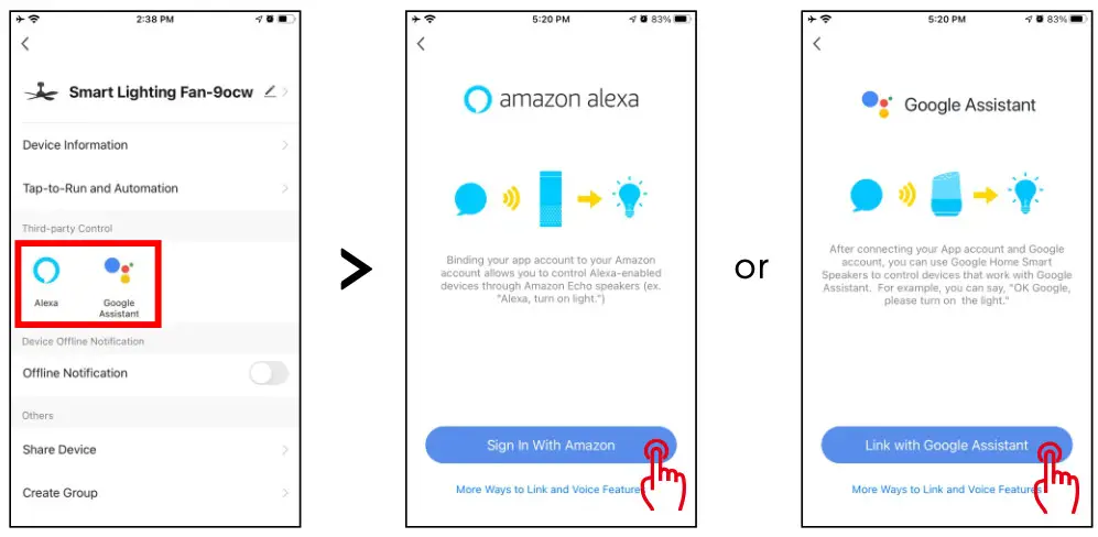 avatar Smart celing fan - google assistant