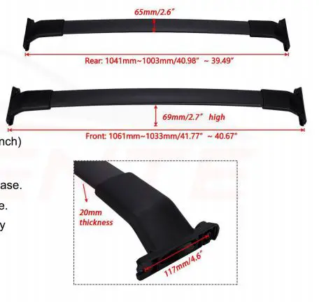 ALAVENTE Roof Rack Cross Bars - Product specification 2