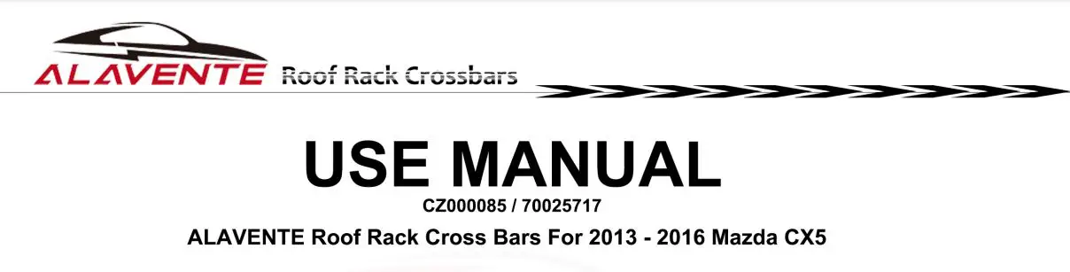 ALAVENTE Roof Rack Cross Bars User Manual