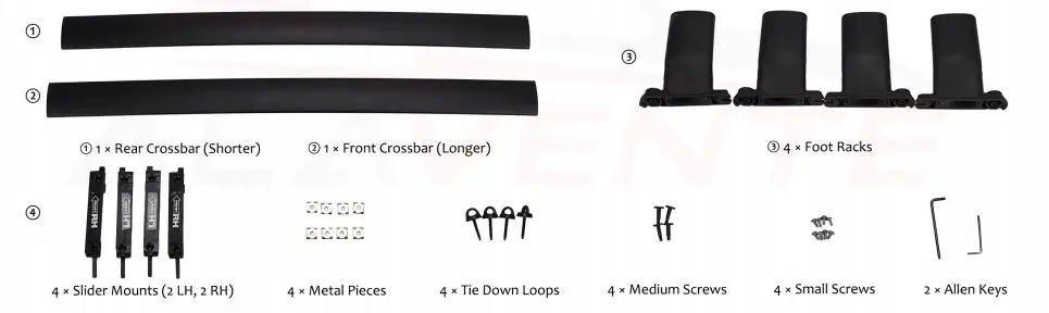 ALAVENTE Roof Rack Cross Bars -What's included