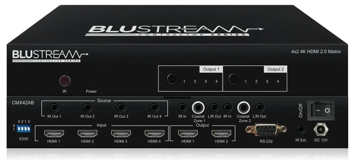 BLUSTREAM CMX42AB Contractor 4x2 HDMI 2.0 Matrix - fig 1
