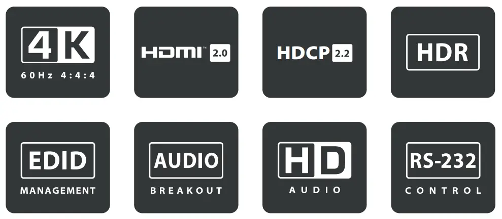 BLUSTREAM CMX42AB Contractor 4x2 HDMI 2.0 Matrix
