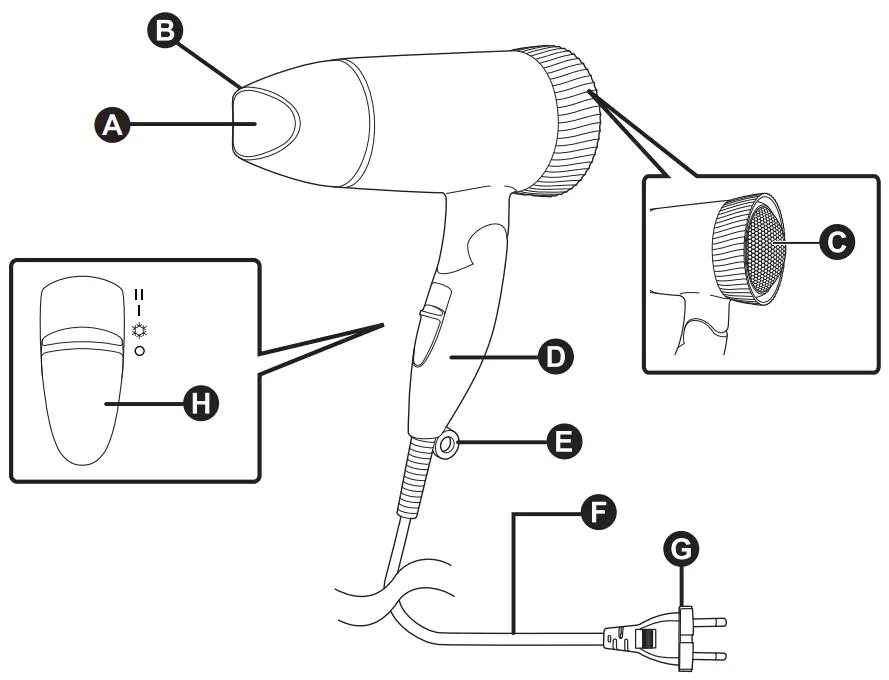Panasonic EH-ND57 Low Noise Hair Dryer - fig 6