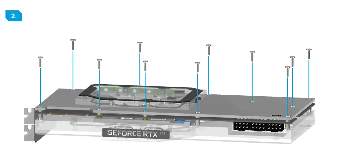 ALPHACOOL ACTIVE BACKPLATE 3090 FTW Eisblock Aurora GPX-N Acrylic Active Backplate fig 3