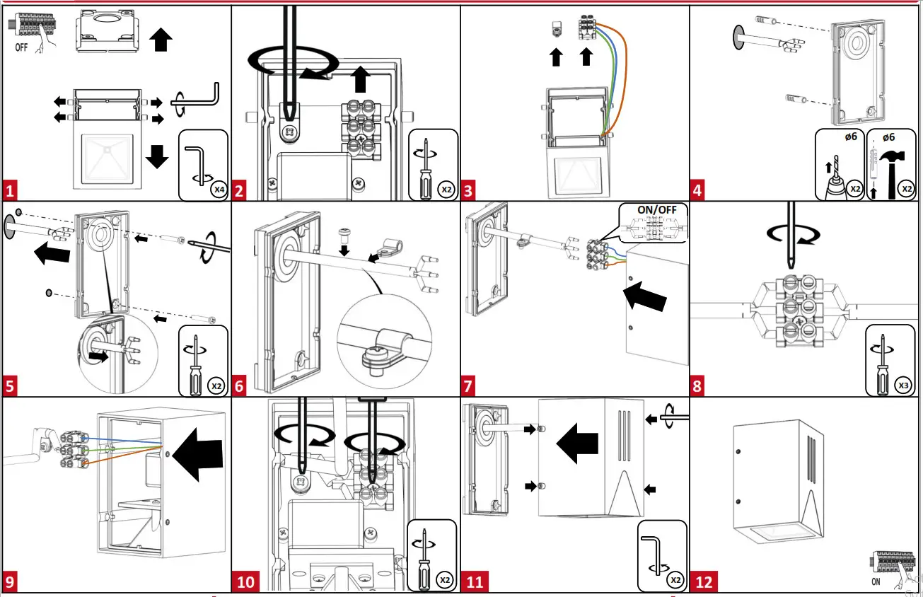 resistex 946212 Balder CUB 3 48W LED Wall Light - fig1