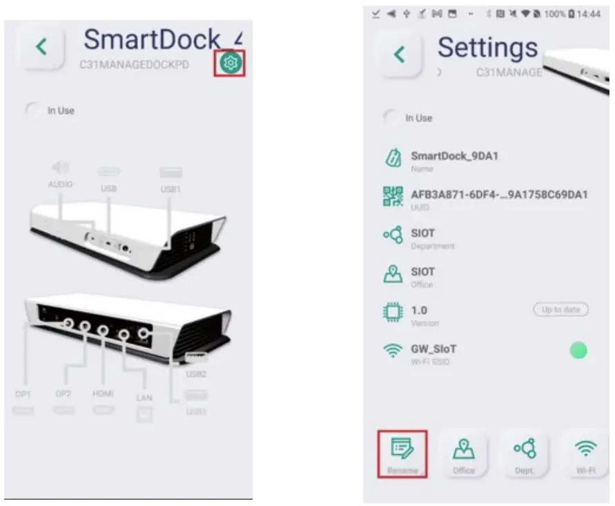 Rename docking stations