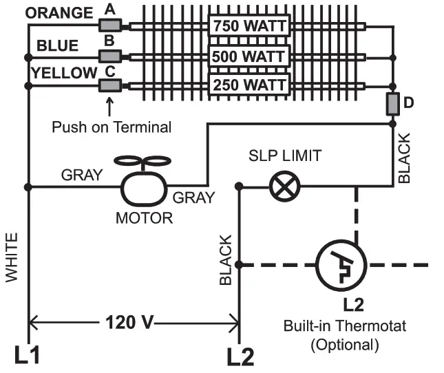 king PX2417-WD-R PX Comfort Craft Fan Forced Heater - 6