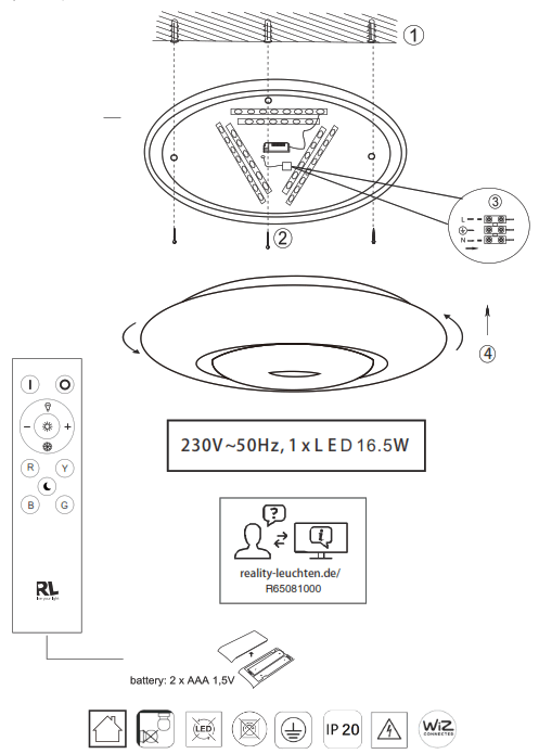 RL R65081000 16W LED Rana - 1