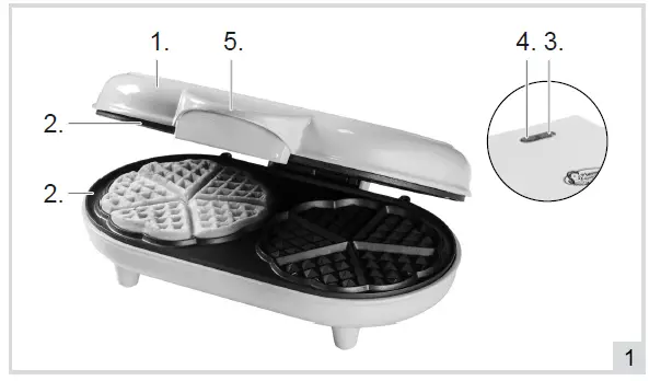 bESTRON ADWM1000P Double Waffle Iron-1