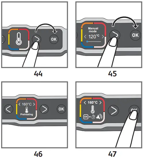 Cooking in manual mode