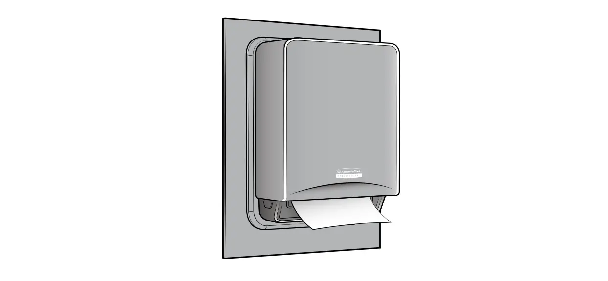 Kimberly-clark Icon Automatic Roll Towel Recessed Dispenser Housing With Trim Panel User Guide