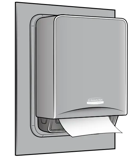 Kimberly-Clark ICON Automatic Roll Towel Recessed Dispenser Housing with Trim Panel-FIG1