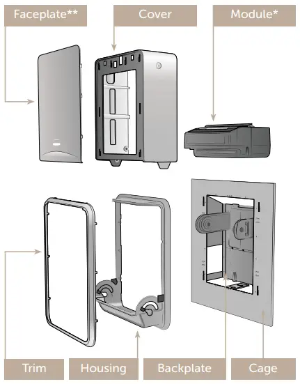 Kimberly-Clark ICON Automatic Roll Towel Recessed Dispenser Housing with Trim Panel-FIG2