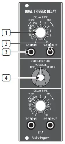 Behringer 911A Dual Trigger Delay -911A DUAL TRIGGER DELAY Controls