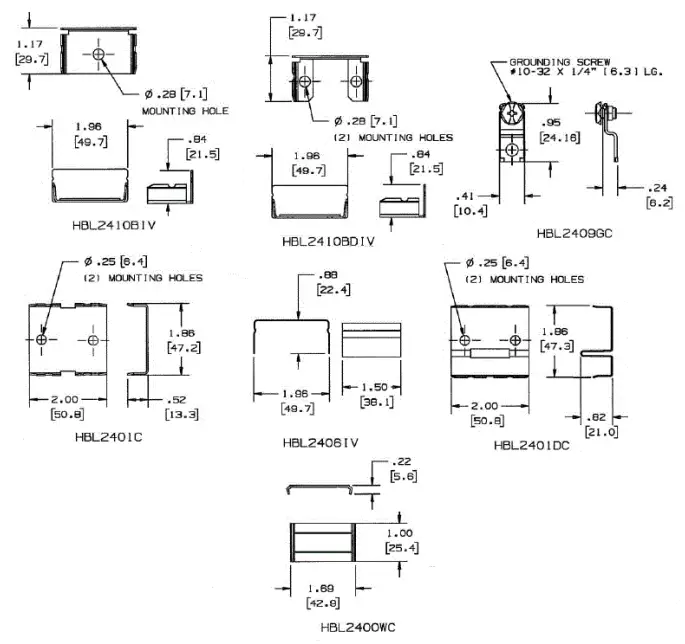 HUBBELL HBL2400D Series Blank End Fitting - Specifications.