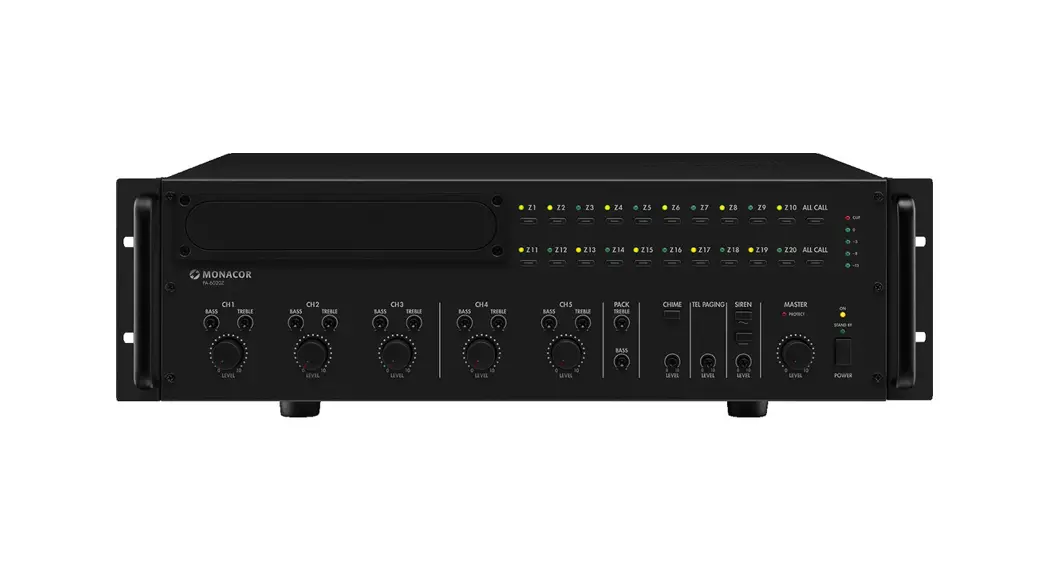 Monacor Pa-6020z Multi-zone Mixing Amplifiers Owner's Manual