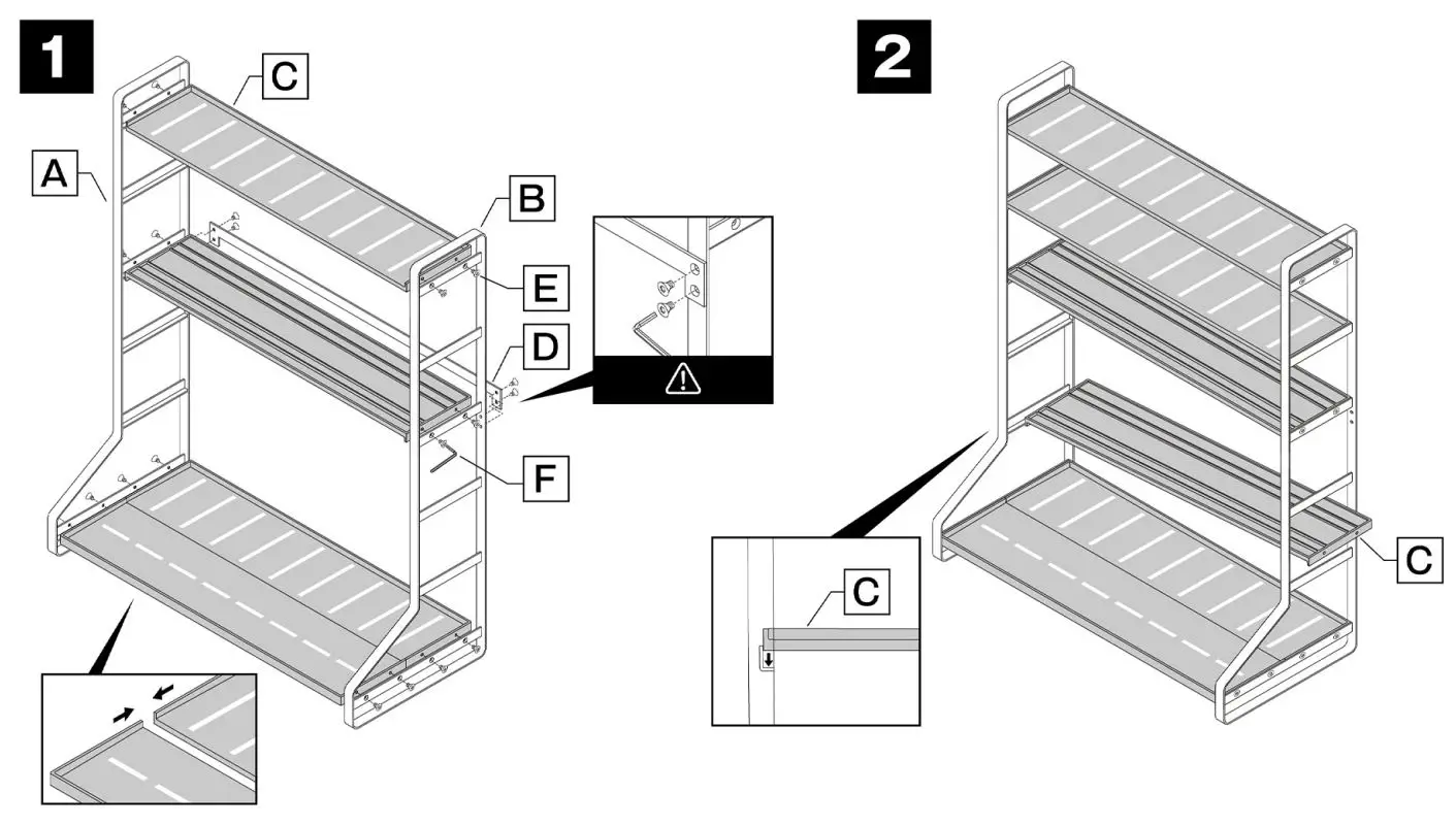 YAMAZAKI 5018-P Tower Collectibles Display Shelf Instruction Manual - Fig 1,2