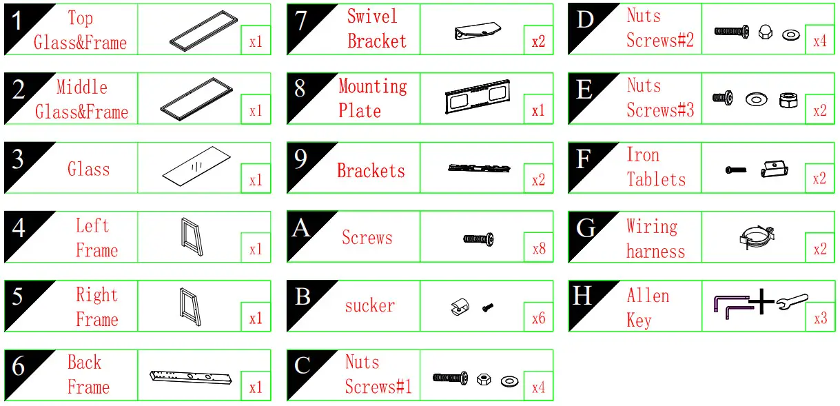 WATEDAY MAT6700 45 6 Inch Black Swivel TV Stand - FIGURE 1
