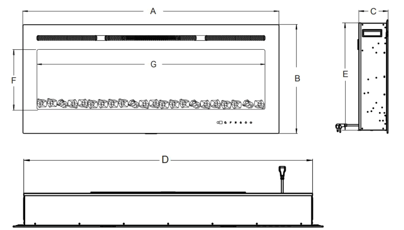 intertek IF-1330TCL Electric Fireplace - 3