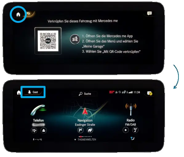 Activate Mercedes me driver profile in the vehicle