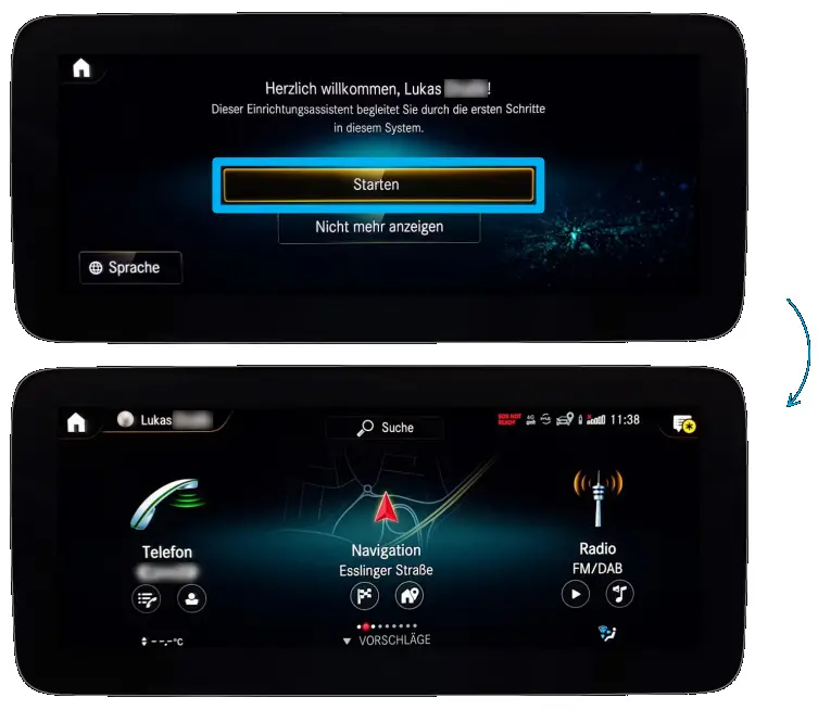 Activate Mercedes me driver profile in the vehicle