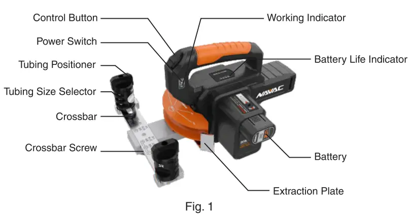 NAVAC NTB7L BreakFree Power Tube Bender Kit - arts Diagram