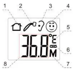 CLEVER CHOICE Infrared Thermometer - Display description