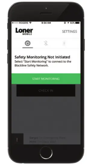 blackline safety Loner Mobile App - PAIRING SOS BUTTON 1